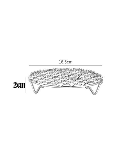 Round Air Fryer Rack Stackable Stainless Steel Grid Grill BBQ Net with Foot Cooling Rack Steam Baking Rack For Home Kitchen