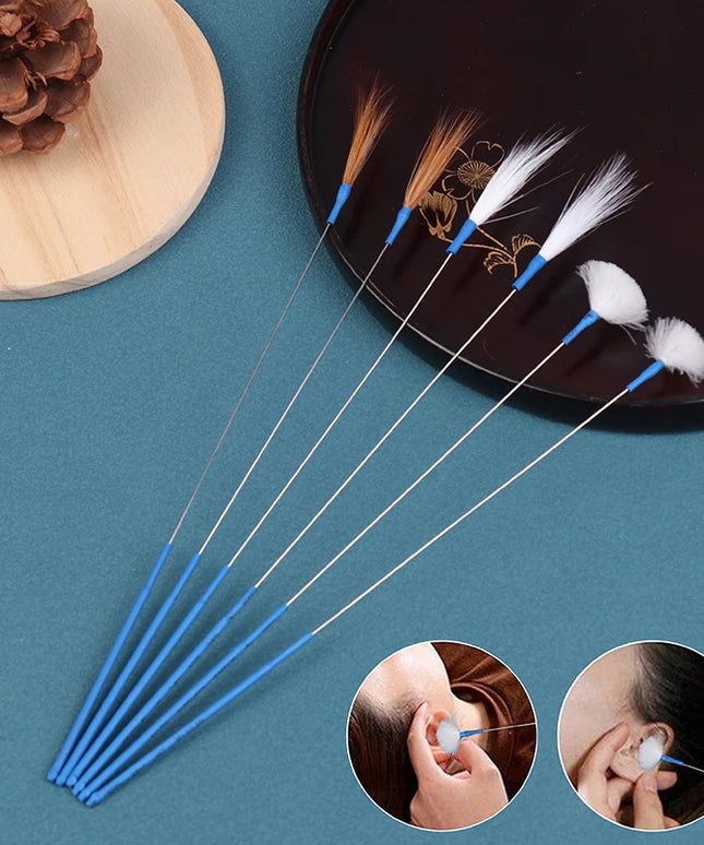 10Pcs Goose Chicken Feather Earpick Wax Remover Curette Ear Dig Tool Spoon Cleaner Stick Ear Dig Tools Ear Care