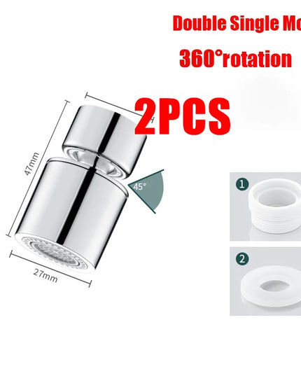 360°Universal Kitchen Faucet Anti-splash Aerator Bathroom Tap Rotatable Faucet 2 Mode Tap Nozzle Bubbler Kitchen Sink Faucet