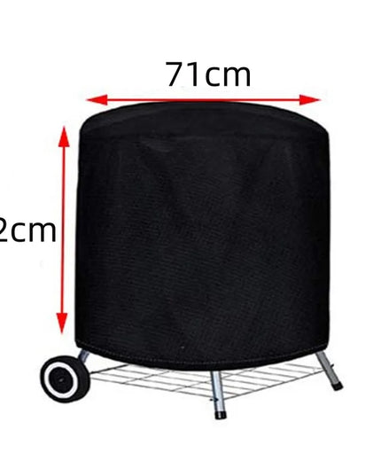 Round Black Outdoor Grill Cover Fire Pit Stove BBQ Covers Waterproof Heavy Duty Garden 210D Cloth Electric BBQ Protection Cover