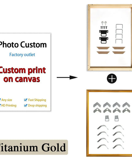 YWDECOR Custom Big Size Painting Canvas HD Print Your Picture Personalized Wall Art Poster Photo for Living Room Home Decor Gift