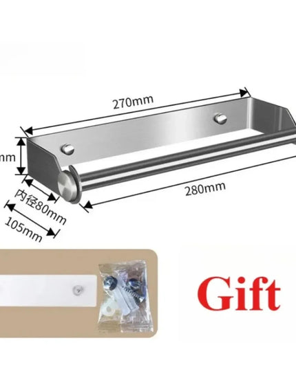 Stainless Steel Paper Towel Holder for Kitchen Wall Mounted Durable Bathroom Tissue Holder Wipe Storage Rack Toilet Accessories
