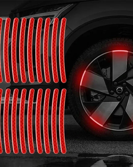 Car Wheel Hub Reflective Stripes Sticker Driving Safety Tire Decor Warning Sticker Warning Reflective Tape Car Accessories