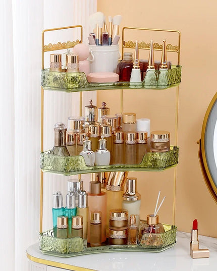 1Pc/Bathroom Cosmetic Rotating Storage Rack Desktop Cosmetic Organizer Shelf Toiletries Multi-Layer Storage Tray