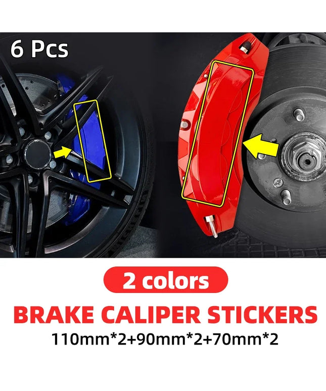 6pcs Car Brake Caliper Stickers for Brembo Lettering Vehicle Decals Accessories Brake Disc Stickers Personalized Car Sticker