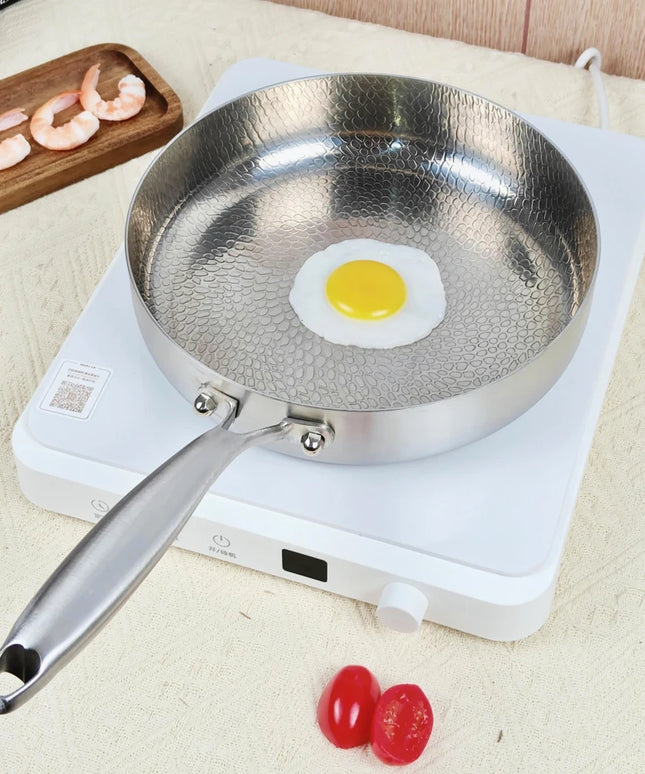 20/24/28cm Frying Pan Non-stick Wok Titanium Stainless Steel Home Egg Steak Skillet Induction Cooker Gas Stove Kitchen Cookware