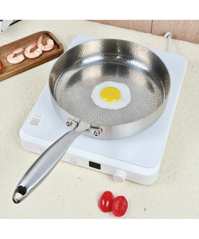 20/24/28cm Frying Pan Non-stick Wok Titanium Stainless Steel Home Egg Steak Skillet Induction Cooker Gas Stove Kitchen Cookware