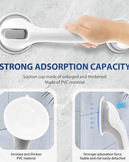 2/4Pcs Showers Grab Bars Free Punch Bathroom Handle Anti Slip Safety Suction Cups Bathtub Grab Bar For Elderly Children Support