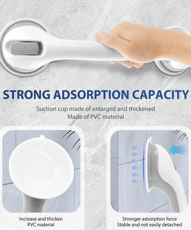 2/4Pcs Showers Grab Bars Free Punch Bathroom Handle Anti Slip Safety Suction Cups Bathtub Grab Bar For Elderly Children Support