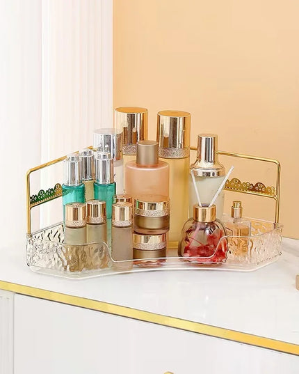 1Pc/Bathroom Cosmetic Rotating Storage Rack Desktop Cosmetic Organizer Shelf Toiletries Multi-Layer Storage Tray