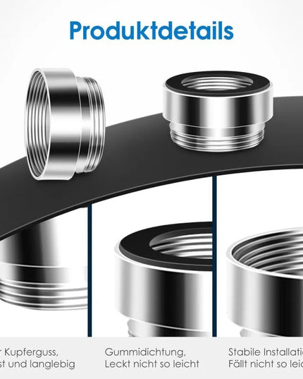 【16 Pcs Adapters + 32 Seals】Universal Faucet Adapter Set, Thread Converter for Kitchen Bathroom Sink Nozzle Accessories