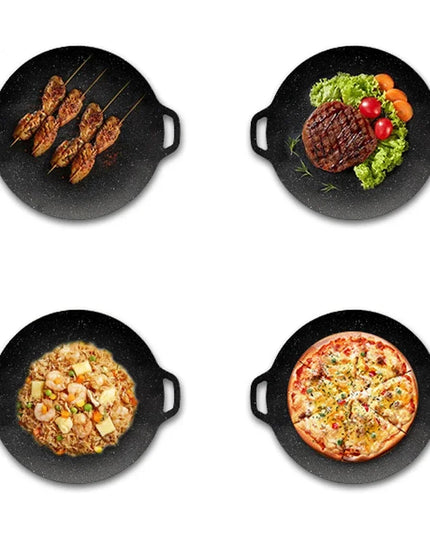 Roasting Round Pans Korean Aluminum Nonstick Grill Top Griddle Pan Bbq Fry Grill Outdoor Cast Iron Barbecue Griddles Grill Pans