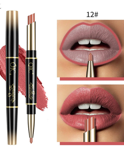 2 IN 1 Lip Liner Waterproof Nude Matte Lipstick Pencil Sexy Red Long Lasting Double Ended Lipliner Makeup Cosmetics For Women
