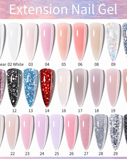 LILYCUTE 15ML Quick Extension Gel Nail Polish Nude Milk White Color Finger Prolong Acrylic Crystal Construction Hard Gel Varnish