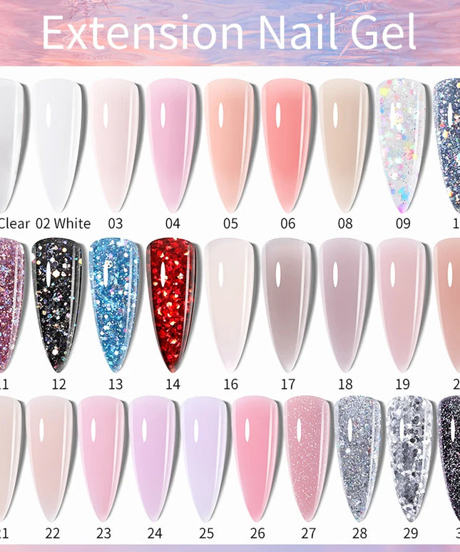 LILYCUTE 15ML Quick Extension Gel Nail Polish Nude Milk White Color Finger Prolong Acrylic Crystal Construction Hard Gel Varnish