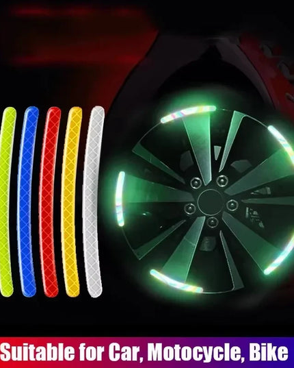 Car Wheel Hub Reflective Stripes Sticker Driving Safety Tire Decor Warning Sticker Warning Reflective Tape Car Accessories