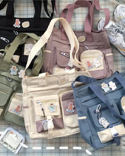 Waterproof Canvas Women Handbags Shoulder Bag Nylon Ladies Messenger Bag Oxford Crossbody Bags Tote Book Bags for Girls Satchels