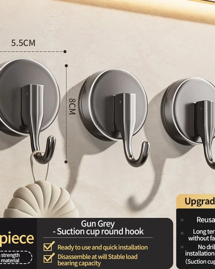 No Drill Suction Cup Hook With Strong Door Bathroom Kitchen Wall Mounted Row Hook Kitchen Hook Adhesive Hooks