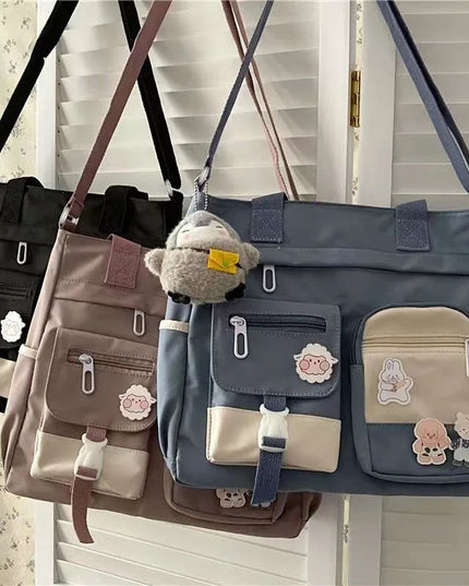 Waterproof Canvas Women Handbags Shoulder Bag Nylon Ladies Messenger Bag Oxford Crossbody Bags Tote Book Bags for Girls Satchels