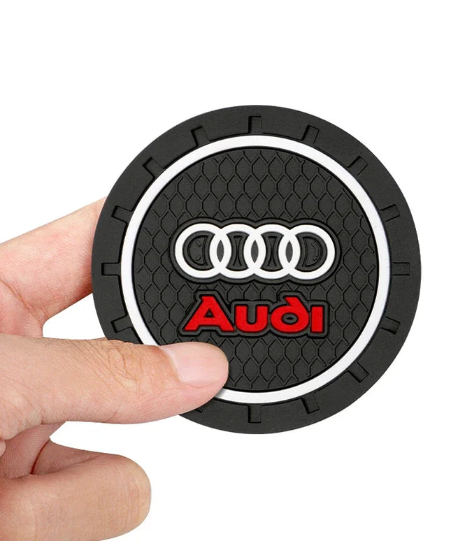 2Pcs Car Coaster Water Cup Bottle Holder Anti-slip Pad Mat For Audi Sline A6 C5 C6 C7 C8 A4 B5 B6 B7 B8 B9 S3 S4 S5 Q3 8U Q5 8R