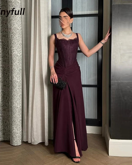 Thinyfull Arabic Mermaid Satin Prom Dress Sleeveless Evening Dresses 2025 Long Formal Event Gown Robe De Soirée Customized