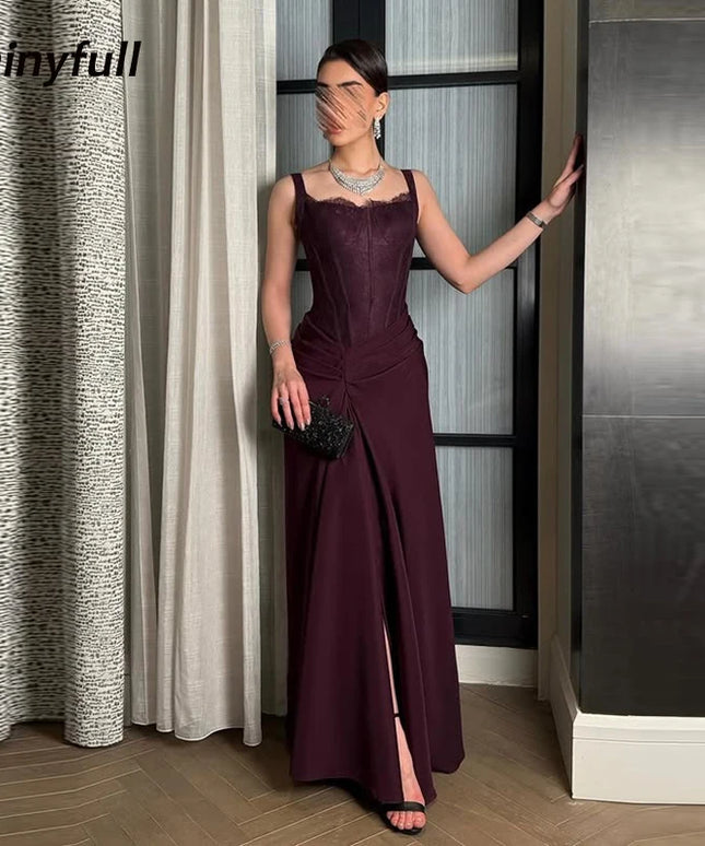 Thinyfull Arabic Mermaid Satin Prom Dress Sleeveless Evening Dresses 2025 Long Formal Event Gown Robe De Soirée Customized