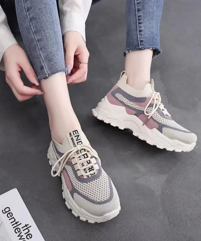 2025 Spring New Ultra-light Running Shoes Sports Women's Shoes Mesh Non-slip Breathable Soft-soled Lightweight Casual Shoes