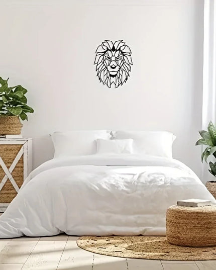 HelloYoung Lion Head Metal Wall Art, Metal Lion Wall Decoration, Lion Metal Wall Sculpture, Animal Metal Artwork Wall Sticker