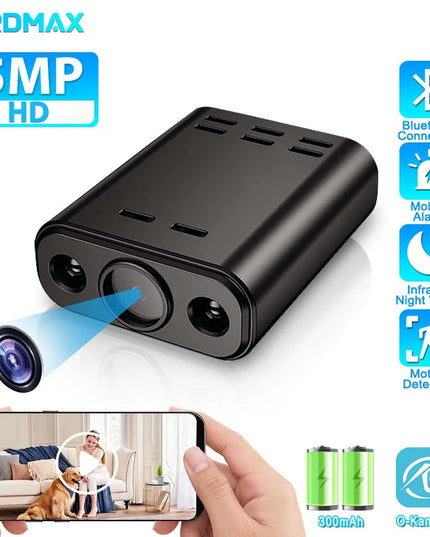 5MP WiFi Camera Indoor Built in Battery Security Protection Mini Camera IR Night Vision Smart Portable CCTV Video Surveillance