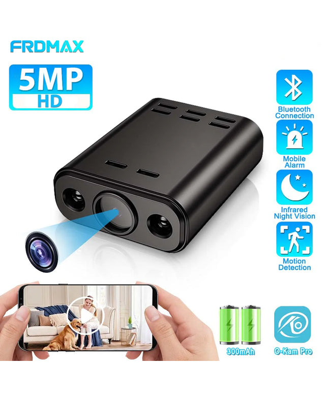 5MP WiFi Camera Indoor Built in Battery Security Protection Mini Camera IR Night Vision Smart Portable CCTV Video Surveillance