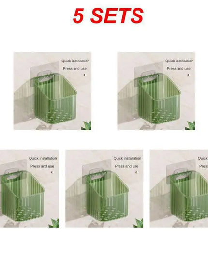 Household Storage Racks Wall-mounted No Punching No Trace Paste Multifunctional Kitchen Storage Racks Home Bathroom Accessories