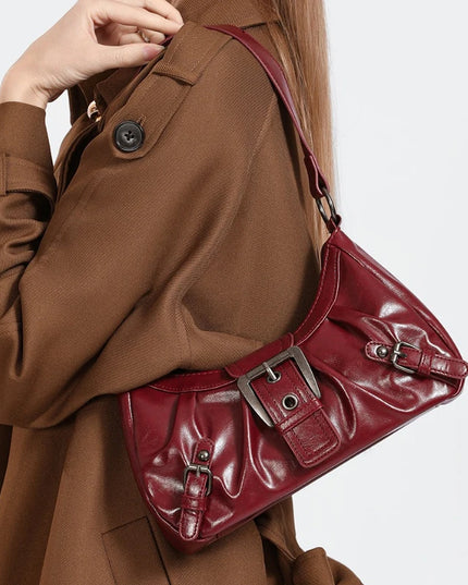 Y2K Retro Pleated Hobo Shoulder Bag for Women Hot Selling Maillard Style Underarm Bag Clutch Handbags for Travel Work Shopping