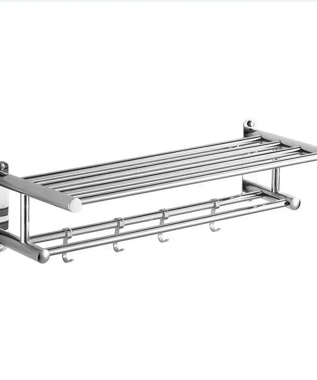 40/50/60cm Towel Rack with  Movable Hooks Steel Bathroom Kitchen Towel Holder Wall Mounted Towel Rack for Home Hotel Accessories