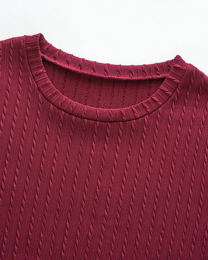 Plus size women's autumn and winter dress, solid color round neck long sleeve ruffle hem dress with pockets, autumn and winter p