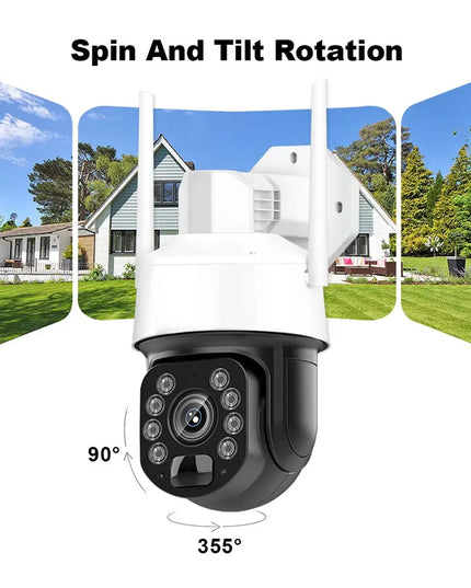 5MP Tuya Smart Life WiFi Video Surveillance Camera 50X Zoom CCTV Auto Tracking Outdoor Security PTZ IP 150m Color Night Vision