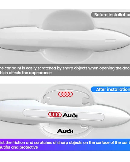 Car Transparent Door Handle Protection Exterior Styling Door Bowl Stickers For Audi A1 A2 A3 A4 A5 A6 A7 A8 Q1 Q2 Q3 Q4 Q5 Q6 Q7