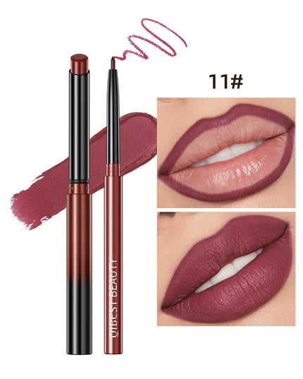 QIBEST Matte Nude Lipstick Pen Long Lasting Lipliner Lip Pencil Waterproof Lip Liner Contour Sexy Red Lip Makeup Set For Women