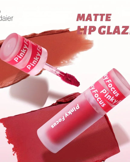 Matte Lip Gloss - Smudge-resistant, non-stick cup waterproof and sweatproof, long-lasting matte silky velvet lip gloss