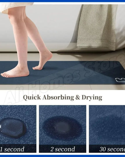 Diatomite Stone Bath Mat Diatomaceous Earth Bath Mat Rug Super Absorbent Non Slip 3.5MM Thickness Bathroom Mat Floor Bathtub Rug