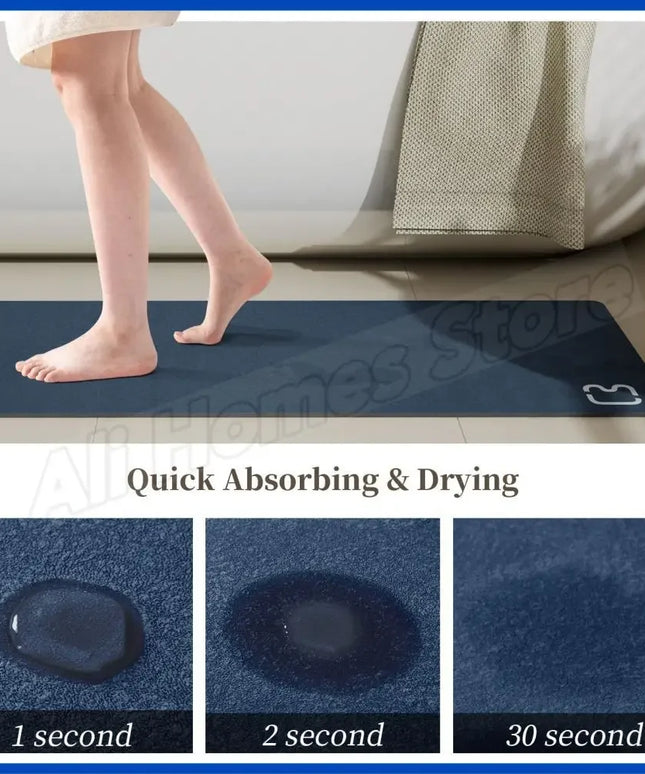 Diatomite Stone Bath Mat Diatomaceous Earth Bath Mat Rug Super Absorbent Non Slip 3.5MM Thickness Bathroom Mat Floor Bathtub Rug