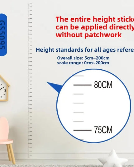 2M Children's Height Measurement Stickers Height Measuring Tape Wall Stickers Removable Waterproof Transparent Height Stickers