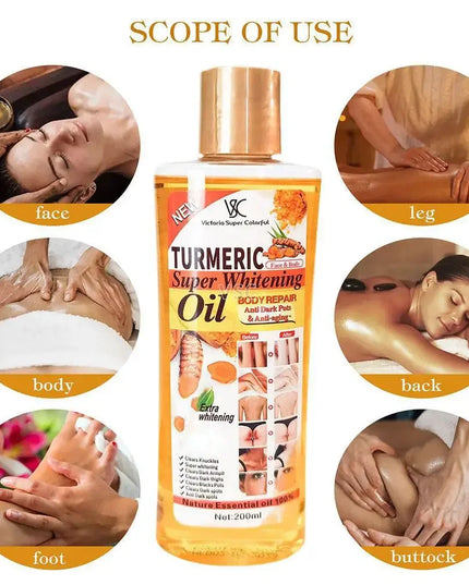 Turmeric Essential Oil Facial Body Massage oil Moisturizing Diffuser Aromatherapy Brightening Smoothing Body Face Skin Care 200m