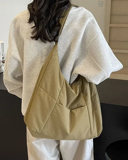 Trendy Women's Soft Cloth Shoulder Bag Solid Color Student 2025 Spring Y2k Casual Style Big Handbags Crossbody Bags for Women