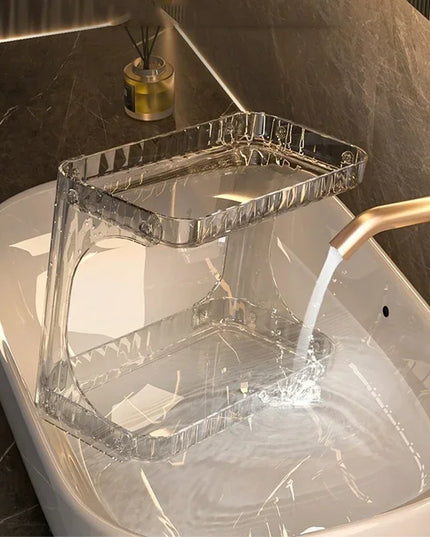 Bathroom Storage Rack Toilet Double Layer Cosmetics Storage Box Washstand Organizer Desktop Shelf Rack bathroom accessories