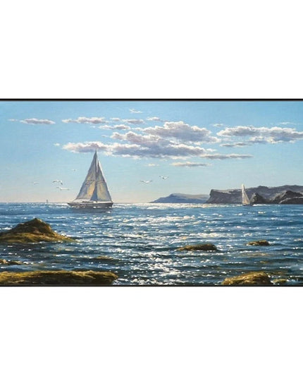 Beach Art Australia Large Boats Ocean Art Coastal Art Beach Oil Painting Hand Painted Ocean Thick Texture Modern Home Wall Art