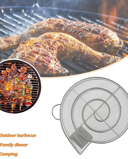 Stainless Steel Cold Smoke Generator Charcoal Barbecue Round Meshes Apple Wood Chips Smoker BBQ Grill Accessories For Salmon