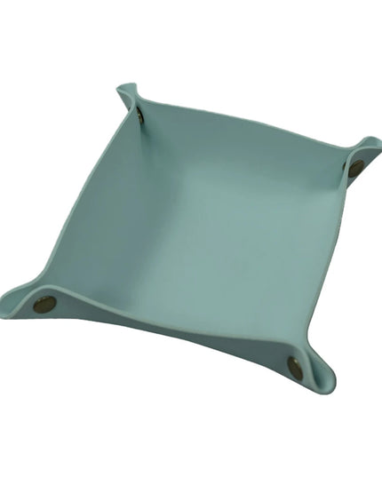 Leather Tray Foldable Table Catchall Storage Box Jewelry Key Coin Desk Top Organizer Entryway Nightstand Home Office Decoration
