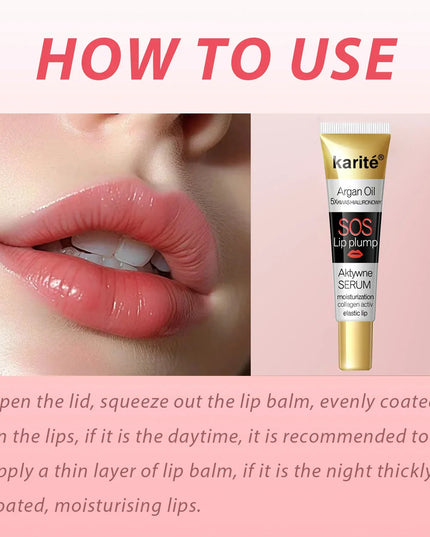 Moroccan Argan Oil Lip Plumping Essence - Moisturizing and Nourishing Lip Balm, Suitable for All Skin Types, Natural Makeup