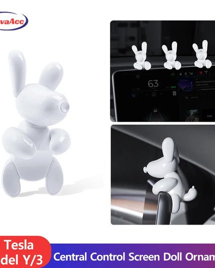 NovaAcc Adorable Dog Dashboard Decoration Car Central Control Screen for Tesla Model Y 3 2021-2024 Interior Accessories