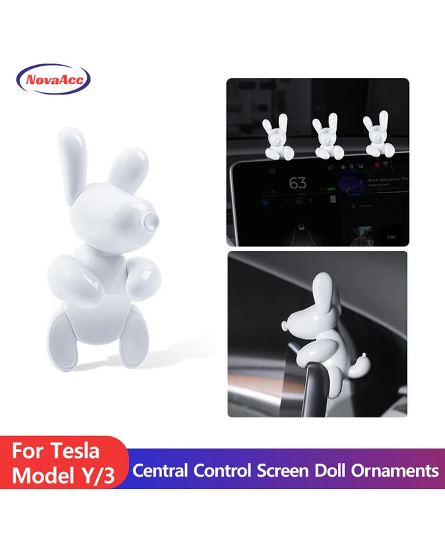 NovaAcc Adorable Dog Dashboard Decoration Car Central Control Screen for Tesla Model Y 3 2021-2024 Interior Accessories